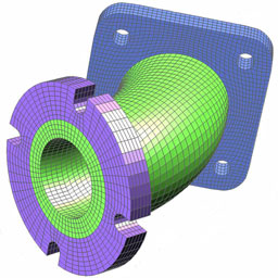 finite element mesh of pipe elbow